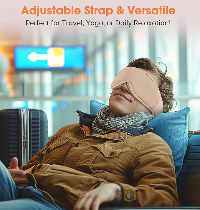 Sleep Mask with Headphones Bluetooth 5.4,LC-dolida 2025 New 3D Bluetooth Sleep Mask Headphones with Soft Bamboo Cotton for Side Sleepers Women Men, Sustainable Luxury for Better Sleep