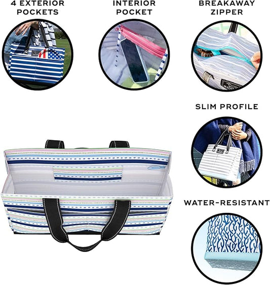 SCOUT Uptown Pocket Tote - Medium Multi-Use Tote Bag for Women, Nurses, Teachers, and Moms, 5 Pockets, Breakaway Zipper