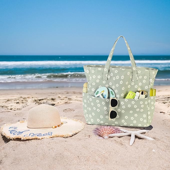 Bluboon Waterproof Beach Tote Pool Bags for Women Ladies Extra Large Carry On Bag With Wet Compartment for Weekender Travel