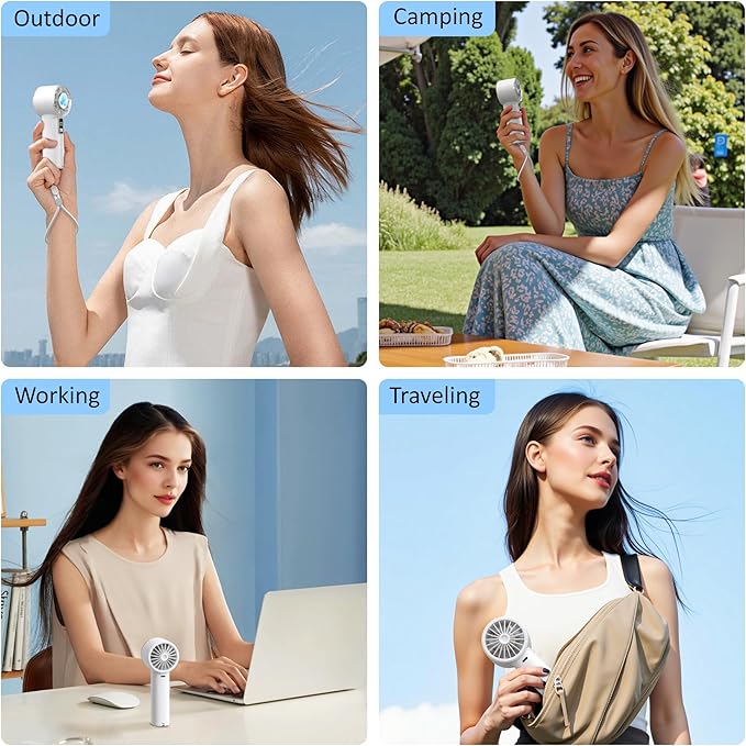 Portable Handheld Fan with Ice Cooler, 21H Max Cooling,9500RPM High Speed,100 Speeds, Small Pocket Turbo Design,Digital Display, Rechargeable Personal Handheld AC Fan for Travel Outdoor Office Commute