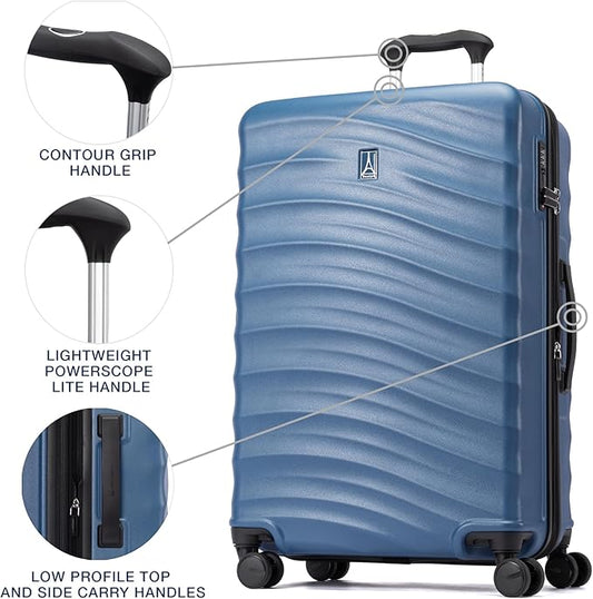 Travelpro Maxlite Air V2 Hardside Expandable Checked Luggage, 8 Spinner Wheels, Lightweight Hard Shell Suitcase, TSA lock, Ensign Blue, Checked Medium 25-Inch