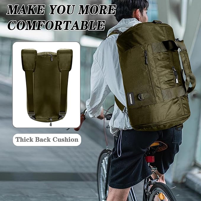 Wildroad Travel Bags for Men, Gym Bag & Duffle Bag for Travel, Carry on Duffel Bag 3 IN 1 Expandable Overnight Weekender Bag (Vintage Grey, Large-50L+ Gym Bag)