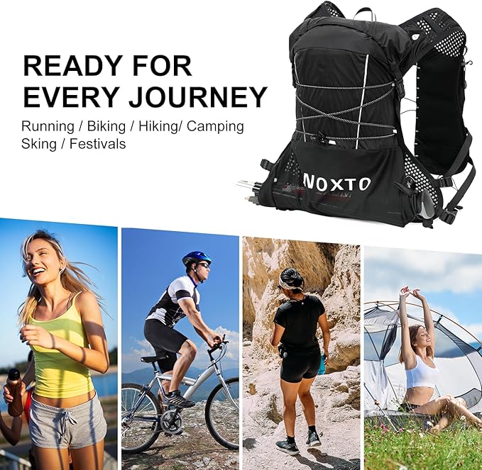 Running Hydration Vest Backpack, Lightweight Water Backpack with 1.6L Water Bladder Daypack for Women Men,Adjustable Running Vest Pack for Trail Running Hiking Cycling Race Marathon