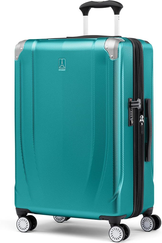 Travelpro Pathways 3 Hardside Expandable Luggage, 8 Spinner Wheels, Lightweight Hard Shell Suitcase, Checked Medium 25 Inch, Kayak