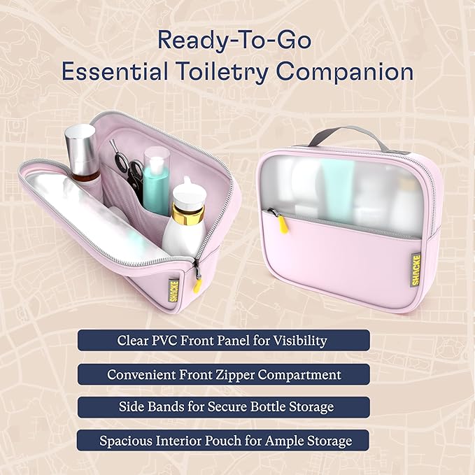 Shacke Premium 8 Packing Cubes Set - Lightweight Mesh Travel Luggage Organizers with Laundry Bag, 8-Piece Suitcase Storage System (Petal Pink)