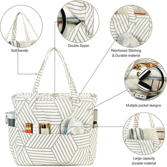 Bluboon Waterproof Beach Tote Pool Bags for Women Ladies Extra Large Carry On Bag With Wet Compartment for Weekender Travel