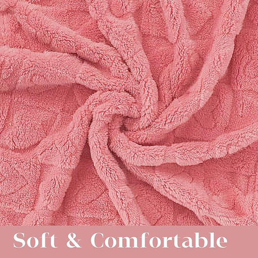 MACEVIA Dog Blankets for Small Dogs, Washable Pet Bed Cover Soft Fluffy Puppy Pet Blanket, Cat Blankets for Indoor Cats, Bed, Couch, Sofa, Travel(29x40 Inch, Pink)