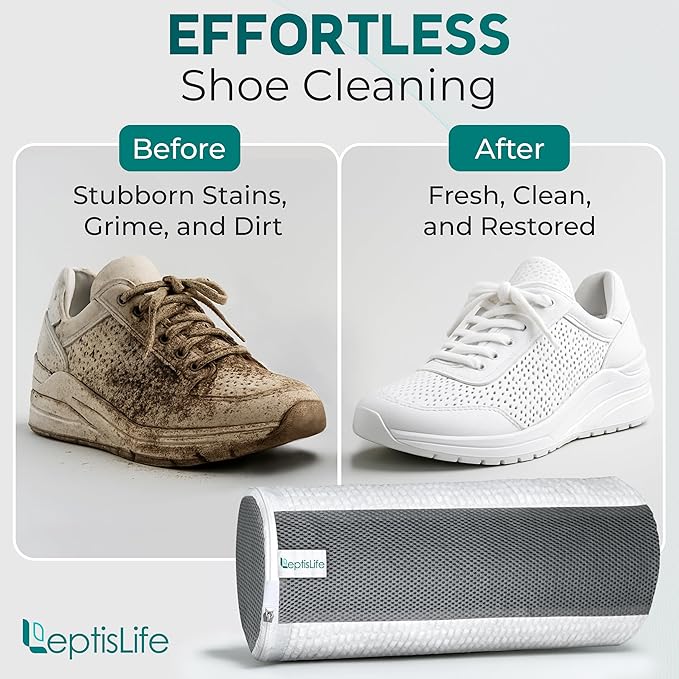 2 Pack Shoe Washing Machine Bag – Reusable Chenille Laundry Shoe Bag for Washing Machine/Dryer with Adjustable Shoe Trees, Deep Clean Protection for Sneakers, Tennis Shoes, Men & Women