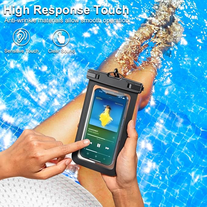 Famoby Up to 8.3" 5 Pack Multicolor Universal Waterproof Phone Pouch, Phone Waterproof Case Dry Bag,Protection Level: IP68,Outdoor Sports for Apple iPhone,Samsung,and More,Black,Blue,Pink,Orange,Green