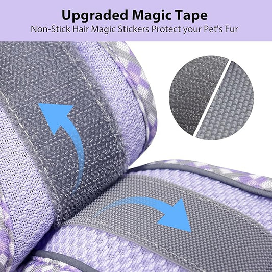 AIITLE Small Dog Harness - Breathable Double-Layer Jacquard No-Choke Vest, Durable Anti-Tear Fabric with Reflective Trim - Perfect for Running, Parties, Daily Walks (Purple, XS)