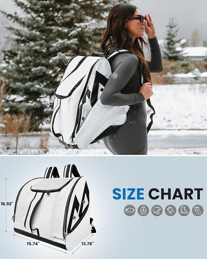 OutdoorMaster Boot Bag - 50L Ski Boots and Snowboard Boots Bag, Excellent for Travel with Waterproof Exterior & Bottom - for Men, Women and Youth