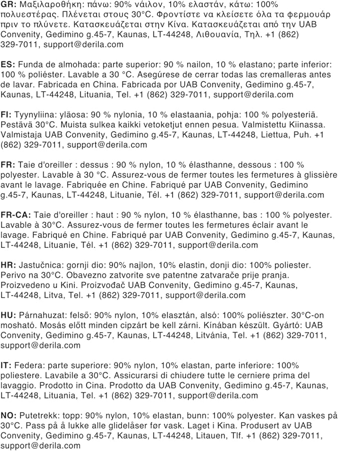 Derila Ergo Pillowcase Cervical Neck Pillow for Sleeping Pillow Case Contour Memory Foam Pillows for Back, Side Sleeper (Pillowcase - 21.25 x 14.17 x 4.72 in) Pillow Case only