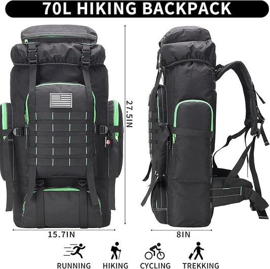 W WINTMING Hiking Backpack for Men 70L/100L Camping Backpack Military Rucksack Molle 3 Days Assault Pack for Climbing | Camping Backpack, 3 Days Assault Pack, for Climbing