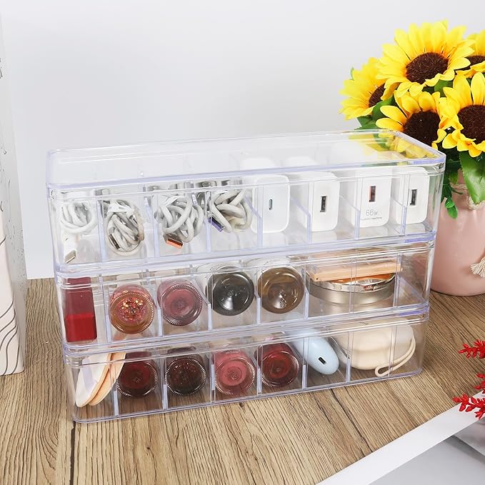 4pcs, Cord Storage Organizer, with 40 Straps, Cable Storage Organizer, Charger Organizer, Cord Organizer Box, Charging Cord Organizer, Cord Organizer Storage, Transparent Plastic Box with Lid