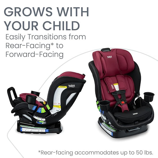 Britax Poplar S Convertible Car Seat, 2-in-1 Car Seat with Slim 17-Inch Design, ClickTight Technology, Ruby Onyx
