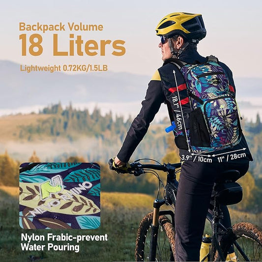 N NEVO RHINO Hydration Backpack, 18L Multipurpose Hiking Backpack with 3L Water Bladder, Water Backpack Insulated Hydration Pack Ideal for Hiking and Cycling