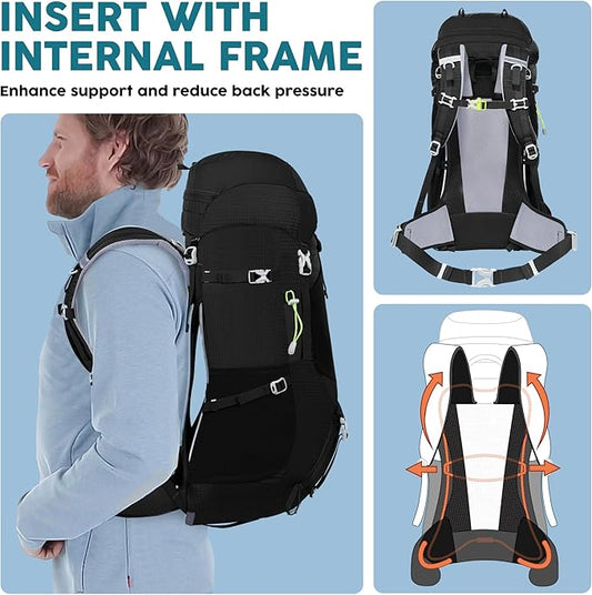 N NEVO RHINO Internal Frame Hiking Backpack 50/60/65/70/80L, Mountain Climbing Camping Backpack Daypack Waterproof Rain Cover | Mountain Climbing, Camping Backpack, Daypack, Waterproof, Rain Cover