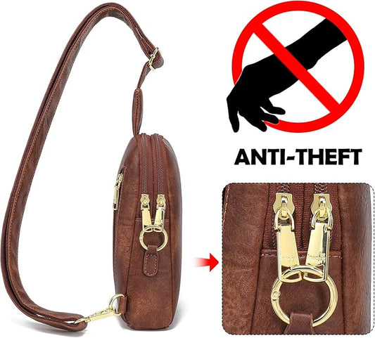 INICAT Travel Small Crossbody Sling Bags Women Cross Body Purses Passport Holder Vegan Leather Fanny Packs Birthday Gifts