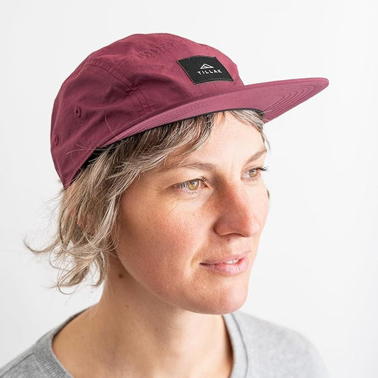 Tillak Wallowa Camp Hat, Lightweight Nylon 5 Panel Cap with Snap Closure