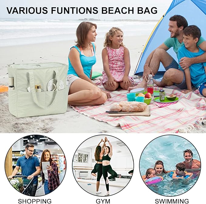 Bluboon Waterproof Beach Tote Pool Bags for Women Ladies Extra Large Carry On Bag With Wet Compartment for Weekender Travel