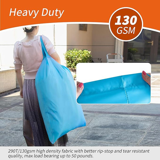 Polecasa Heavy Duty Large Laundry Bag with 130gsm Tear Resistant Fabric and Handles, Easy to Carry Durable Dirty Clothes Drawstring Bag, Perfect for College Dorm,Travel, 2 Pack 28”x36”,Gulf Blue