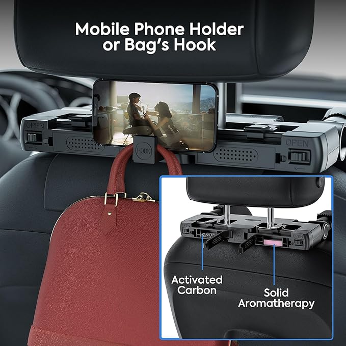 QRabbit Adjustable Car Headrest Pillow, U-Shaped Head Support Neck Pillows, Car Travel Sleeping Headrest Pillow for Kids & Adults Head Support, Only Suitable for Car Seat with 2 Poles