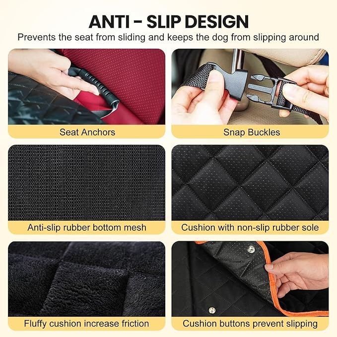 XL Dog Car Seat Extender for Full Size Truck with Hard Bottom, Waterproof Dog Car Seat Cover for Back Seat, Pet Seat Cover with Blanket Cushion for Crew Cab F150, Tundra, RAM 1500, Silverado