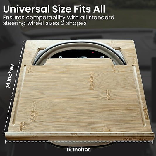 Essential Steering Wheel Tray - Car Table for Meal, Multipurpose Steering Wheel Table for Travelers, Table and Laptop Holder, Laptop Tray for Work