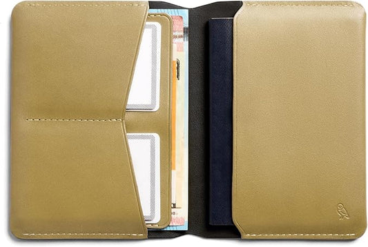 Bellroy Passport Cover (slimline travel wallet/pouch with card slots and space for cash plus travel documents) - Mustard