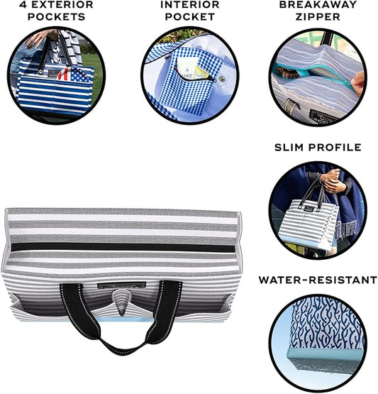 SCOUT Uptown Pocket Tote - Medium Multi-Use Tote Bag for Women, Nurses, Teachers, and Moms, 5 Pockets, Breakaway Zipper