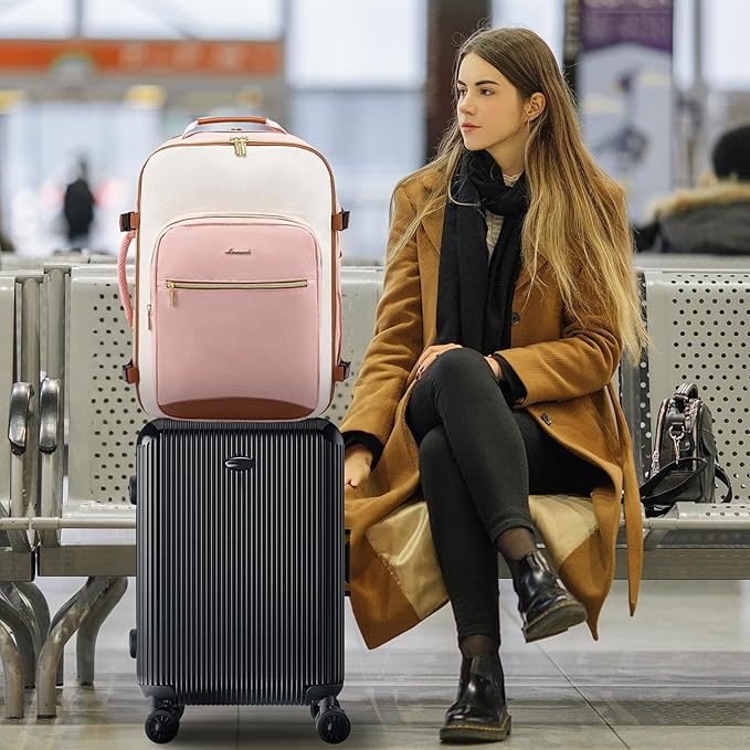 LOVEVOOK 40L Large Travel Backpack for Women Men, 17 Inch Carry on Backpack for Traveling on Airplane, Personal Item Travel Bag Airline Approved, Business Causal Weekender Backpacks