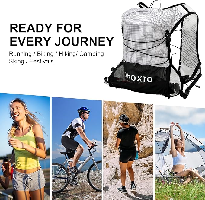 Running Hydration Vest Backpack, Lightweight Water Backpack with 1.6L Water Bladder Daypack for Women Men,Adjustable Running Vest Pack for Trail Running Hiking Cycling Race Marathon