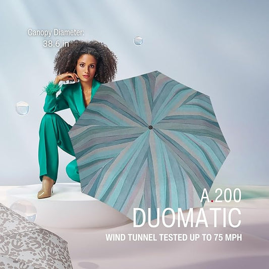 Knirps A.200 Medium Duomatic Windproof Umbrella for Adults – Automatic Open Close 38.5" Canopy, Travel Case Included