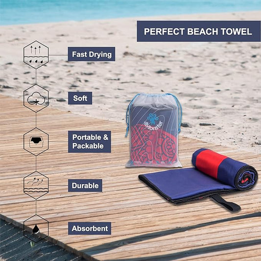 4Monster Microfiber Beach Towel Quick Dry,Super Absorbent Lightweight Travel Towel for Swimmers, Sand Free Camping Towel, Beach Towels for Pool,Swim,Water Sports,Yoga