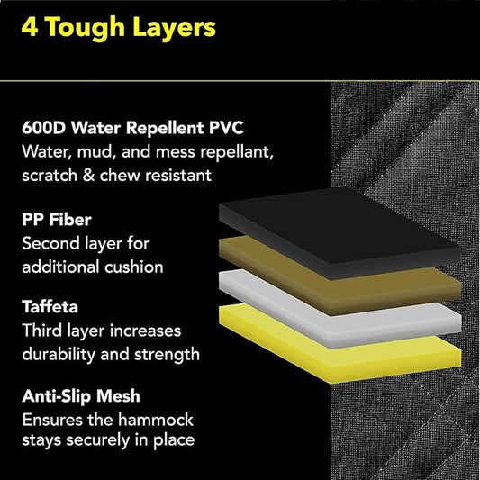 Meadowlark Dog Car Seat Cover, X-Large Heavy Duty Pet Seat Cover for Back Seat, Extra Padded Non-Slip Dog Hammock, Water-Resistant Back Seat Protector for Cars Trucks and SUVs (64” W x 60" L)