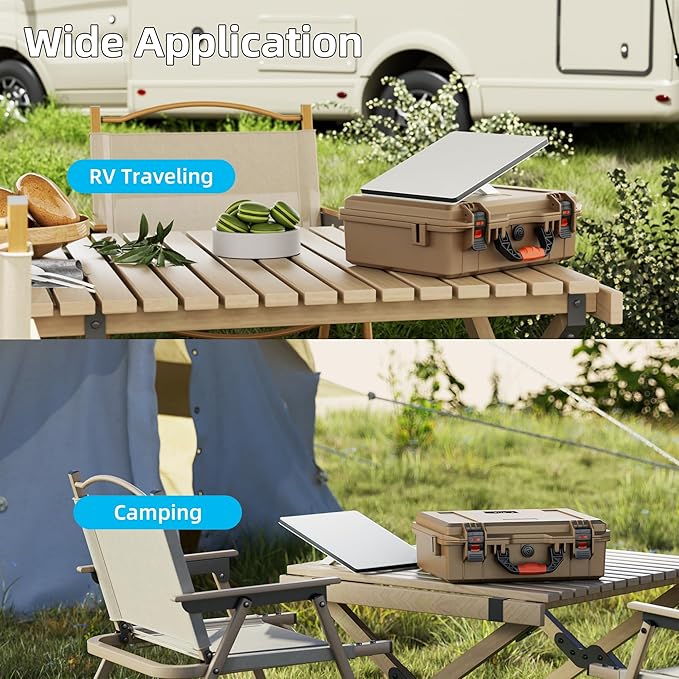 Starlink Mini Case Khaki Hard Waterproof Travel Case for Mini Starlink with Molded Foam for Accessories, Lockable Storage Bag