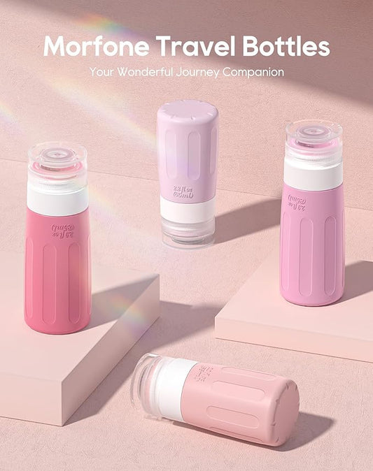 Morfone 16 Pack Travel Bottles Set for Toiletries, TSA Approved Travel Containers Leak Proof Silicone Squeezable Travel Accessories 2oz 3oz for Shampoo Conditioner Lotion Body Wash (BPA Free)