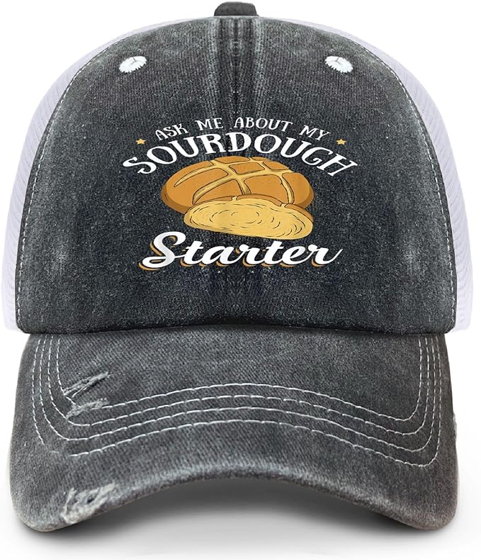 Ask Me About My Sourdough Starter Bread Baking Baker Bakery Hats Beach Cap for