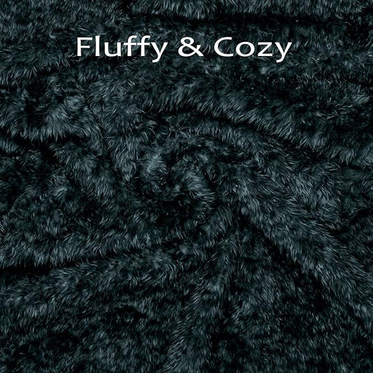 MACEVIA Fluffy Fleece Dog Blankets,Warm Soft Fuzzy Pets Blanket for Puppy,Small,Medium,Large Dogs and Cats,Plush Pet Throws for Bed,Couch,Sofa,Travel(29x40 Inch, Black & Dark Green)