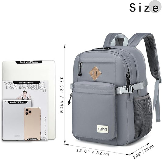 abshoo 29L Backpack for School College Bookbag Middle High School Backpacks Casual Daypack Travel Backpack (Grey)