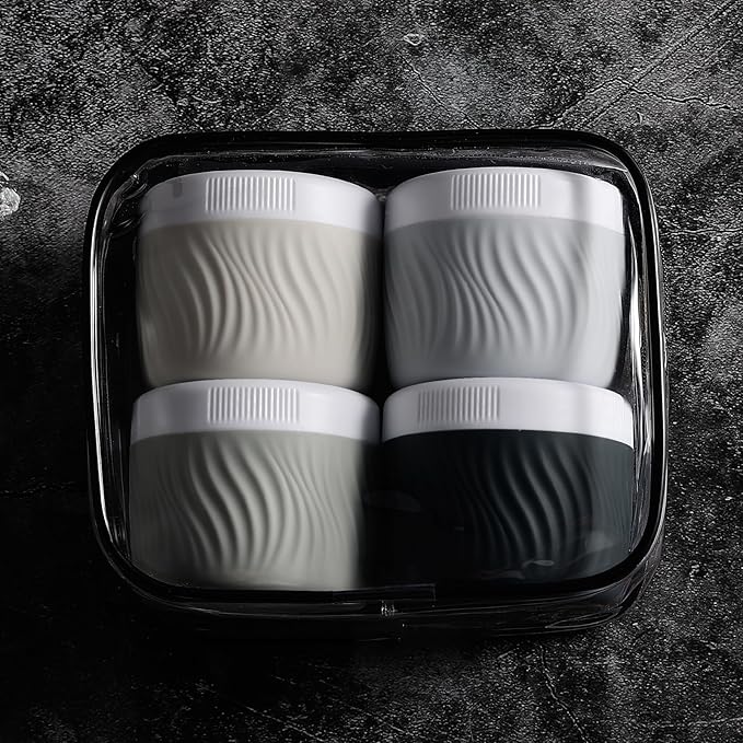 Travel Containers for Toiletries, Silicone Cream Jars BPA-Free, TSA Approved 3oz Travel Size Containers, Leak-proof Portable Size Silicone Jars with Lid for Face Hand Body Cream (4 Pack)