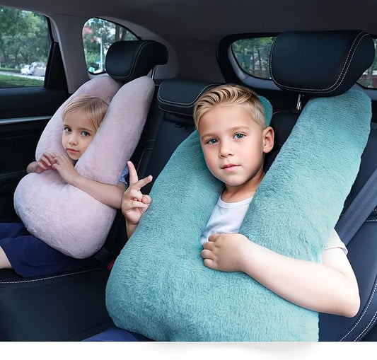 Neck Pillow for Kids Travel Provides Double Support to The Head and Neck in Any Sleeping Position on Flights, Car, and at Home, Comfortable Airplane Travel Pillow