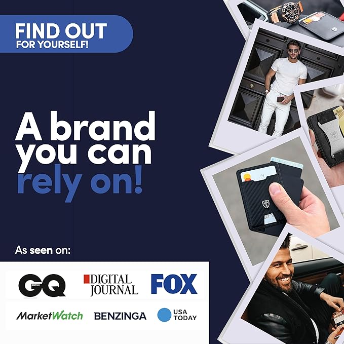 TRAVANDO SLYDE Aluminum Card Holder - RFID Blocking Slim Wallet for Men with Money Clip β Holds Up to 6 Cards β RFID Protected Credit Card Mens Wallet (Black)