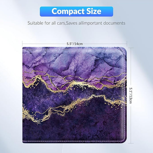 Car Registration and Insurance Card Holder,Vehicle Glove Box Car Organizer,Accessories Case for Storing Driving Licences, Cards, Documents