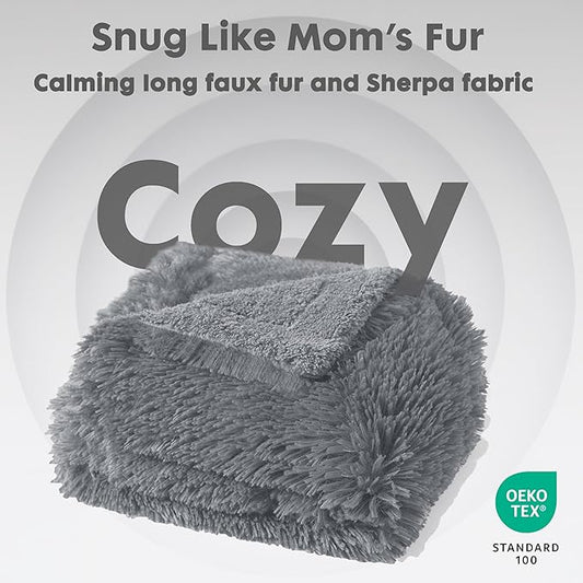 gogobunny Waterproof Dog Blanket for Large Dogs, Cats, Puppy, Reversible Faux Fur Pet Throw Blanket, Washable, Calming Furniture Protection for Sofa Bed (40x50 Inch (Pack of 1), Light Grey)