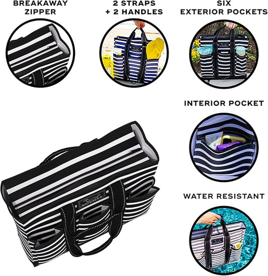 SCOUT Rocket Pocket Tote - Multi-Pocket Travel, Nurse, Teacher, Mom Tote, 7 Pockets Total, Two Sets of Straps, Folds Flat