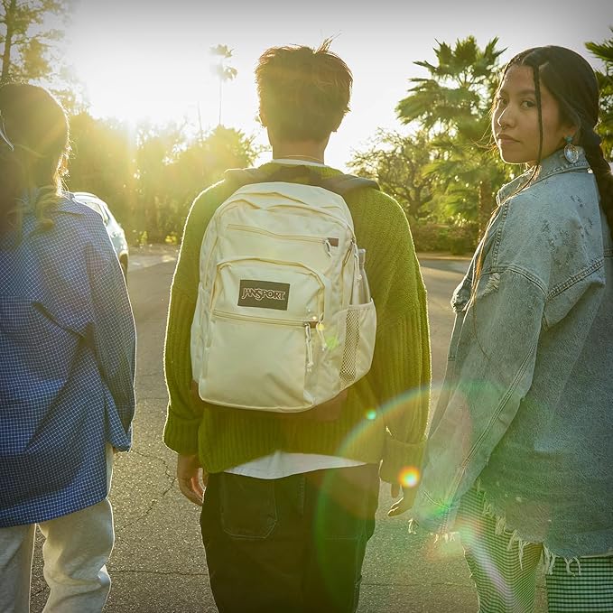 JanSport Cool Backpack, with 15-inch Laptop Sleeve - Large Computer Bag Rucksack with 2 Compartments, Ergonomic Straps, Grey Letterman