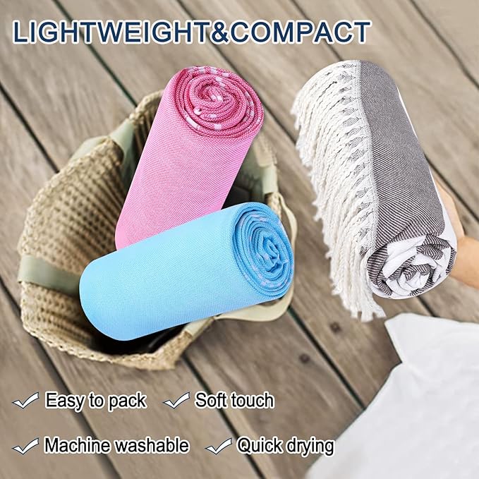 Beach Towel 2 Pack,Sand Free Beach Towels Oversized 39 x 72,Turkish Beach Towel Quick Dry Towel,Lightweight Pool Towels for Adults Travel Towel,Cool Beach Essentials Super Absorbent Towels