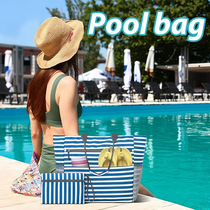 Waterproof Foldable Tote Bag for Travel – Large Carry-On with Zipper Pocket for Beach, Gym, Airplane & Weekend Trips