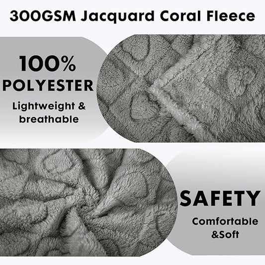 gogobunny Calming Plush Dog Cat Blanket 300GSM Coral Fleece, Ultra-Soft Machine Washable Pet Bedding for Small Medium Dogs Cats Puppies Kittens (Anthracite, 30x40)